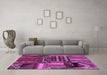 Machine Washable Patchwork Purple Transitional Area Rugs in a Living Room, wshcon438pur