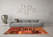 Machine Washable Patchwork Orange Transitional Area Rugs in a Living Room, wshcon438org