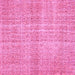 Square Machine Washable Abstract Pink Contemporary Rug, wshcon439pnk