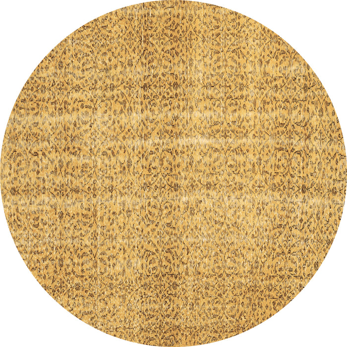 Round Abstract Brown Contemporary Rug, con439brn