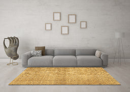 Machine Washable Abstract Brown Contemporary Rug in a Living Room,, wshcon439brn