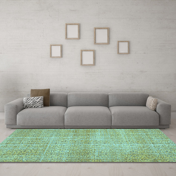 Machine Washable Abstract Light Blue Contemporary Rug in a Living Room, wshcon439lblu