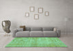 Machine Washable Abstract Turquoise Contemporary Area Rugs in a Living Room,, wshcon439turq