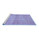 Sideview of Machine Washable Abstract Blue Contemporary Rug, wshcon439blu