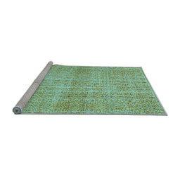 Sideview of Machine Washable Abstract Light Blue Contemporary Rug, wshcon439lblu