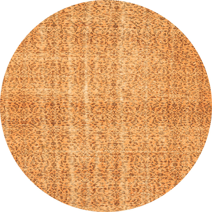 Square Abstract Orange Contemporary Rug, con439org