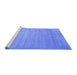 Sideview of Machine Washable Abstract Blue Contemporary Rug, wshcon43blu