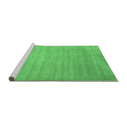 Sideview of Machine Washable Abstract Emerald Green Contemporary Area Rugs, wshcon43emgrn