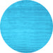 Round Machine Washable Abstract Light Blue Contemporary Rug, wshcon43lblu