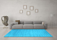 Machine Washable Abstract Light Blue Contemporary Rug, wshcon43lblu