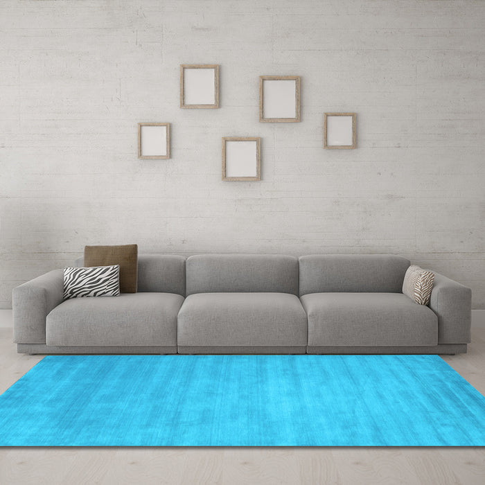 Machine Washable Abstract Light Blue Contemporary Rug in a Living Room, wshcon43lblu