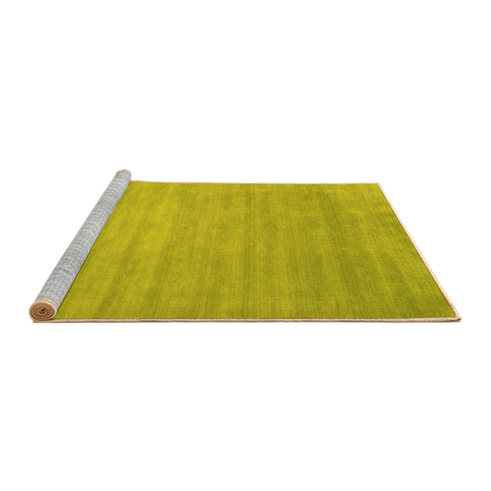 Sideview of Machine Washable Abstract Yellow Contemporary Rug, wshcon43yw