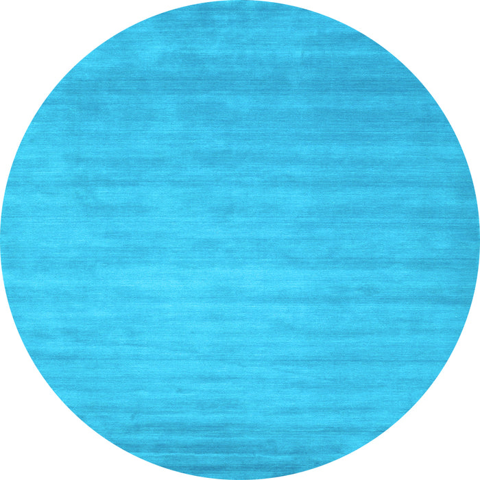 Round Abstract Light Blue Contemporary Rug, con43lblu