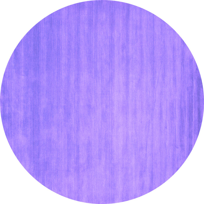 Round Machine Washable Abstract Purple Contemporary Area Rugs, wshcon43pur