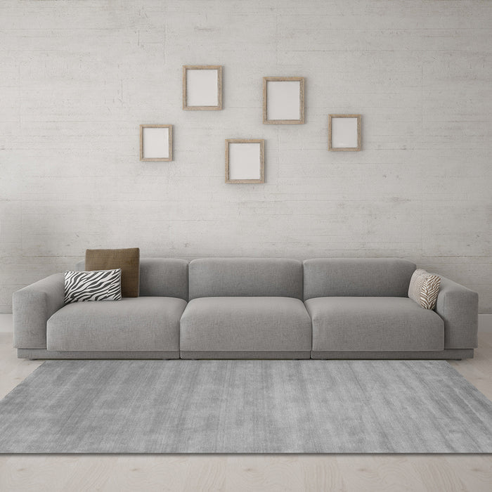 Machine Washable Abstract Gray Contemporary Rug in a Living Room,, wshcon43gry