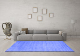 Machine Washable Abstract Blue Contemporary Rug in a Living Room, wshcon43blu