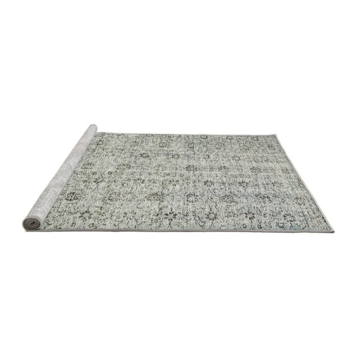 Serging Thickness of Machine Washable Contemporary Grey Gray Rug, wshcon440