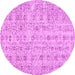 Round Abstract Pink Contemporary Rug, con440pnk