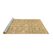 Sideview of Machine Washable Abstract Brown Contemporary Rug, wshcon440brn