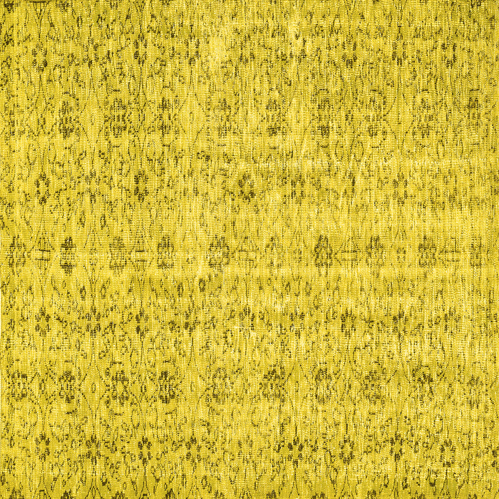 Square Abstract Yellow Contemporary Rug, con440yw
