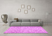 Machine Washable Abstract Pink Contemporary Rug in a Living Room, wshcon440pnk