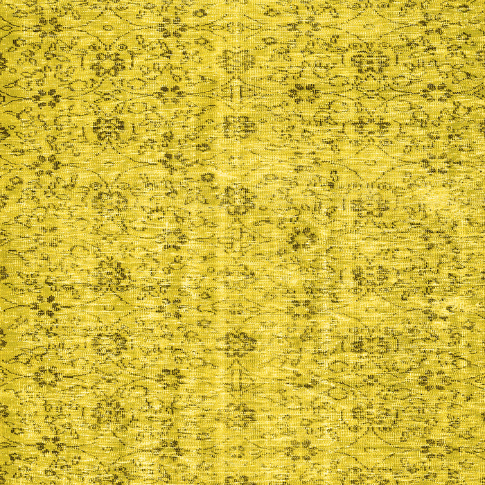 Machine Washable Abstract Yellow Contemporary Rug, wshcon440yw