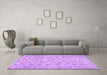 Machine Washable Abstract Purple Contemporary Area Rugs in a Living Room, wshcon440pur