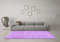 Machine Washable Abstract Purple Contemporary Rug, wshcon440pur