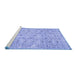 Sideview of Machine Washable Abstract Blue Contemporary Rug, wshcon440blu