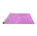 Sideview of Machine Washable Abstract Pink Contemporary Rug, wshcon440pnk