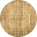 Round Machine Washable Abstract Brown Contemporary Rug, wshcon441brn