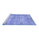 Sideview of Machine Washable Abstract Blue Contemporary Rug, wshcon441blu