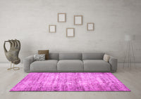 Machine Washable Abstract Pink Contemporary Rug, wshcon441pnk