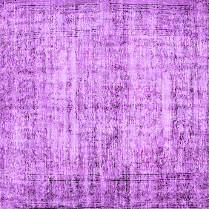 Square Abstract Purple Contemporary Rug, con441pur