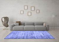 Machine Washable Abstract Blue Contemporary Rug, wshcon441blu