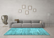 Machine Washable Abstract Light Blue Contemporary Rug in a Living Room, wshcon441lblu