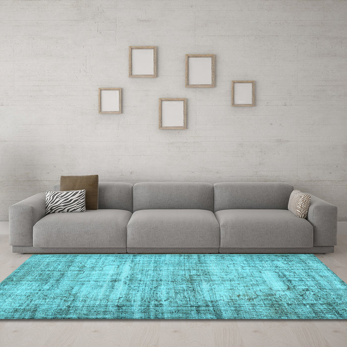 Machine Washable Abstract Light Blue Contemporary Rug in a Living Room, wshcon441lblu