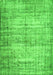 Serging Thickness of Machine Washable Abstract Green Contemporary Area Rugs, wshcon441grn