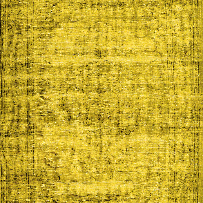Machine Washable Abstract Yellow Contemporary Rug, wshcon441yw