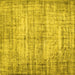 Square Machine Washable Abstract Yellow Contemporary Rug, wshcon441yw