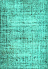 Abstract Turquoise Contemporary Rug, con441turq