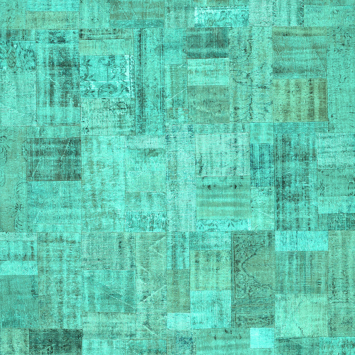 Patchwork Turquoise Transitional Rug, con442turq