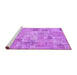 Sideview of Machine Washable Patchwork Purple Transitional Area Rugs, wshcon442pur