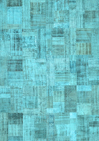 Patchwork Light Blue Transitional Rug, con442lblu