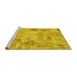 Sideview of Machine Washable Patchwork Yellow Transitional Rug, wshcon442yw