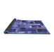 Sideview of Patchwork Blue Transitional Rug, con443blu