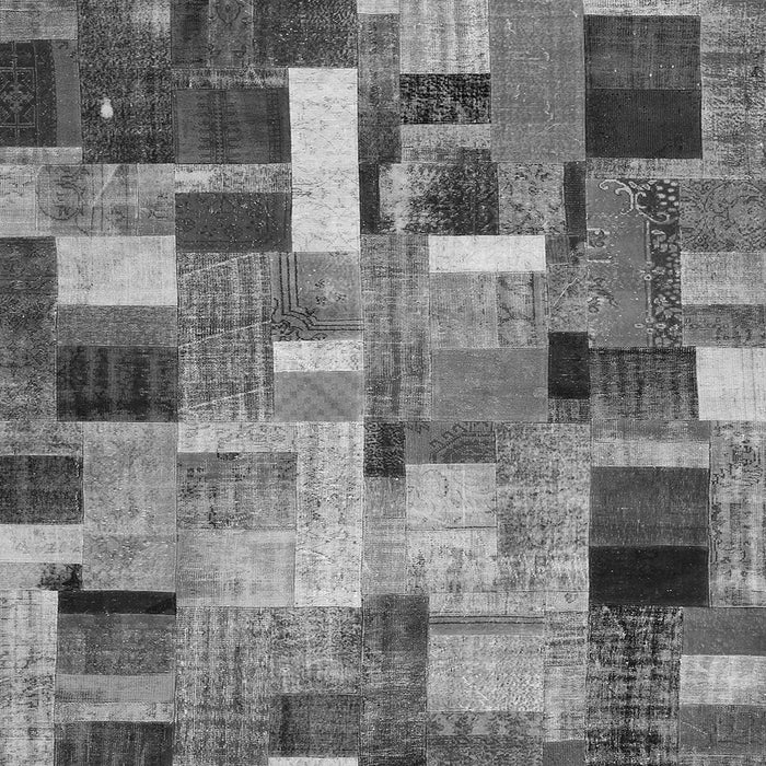 Round Machine Washable Patchwork Gray Transitional Rug, wshcon443gry