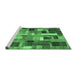 Sideview of Machine Washable Patchwork Emerald Green Transitional Area Rugs, wshcon443emgrn
