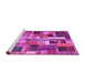 Sideview of Machine Washable Patchwork Pink Transitional Rug, wshcon443pnk