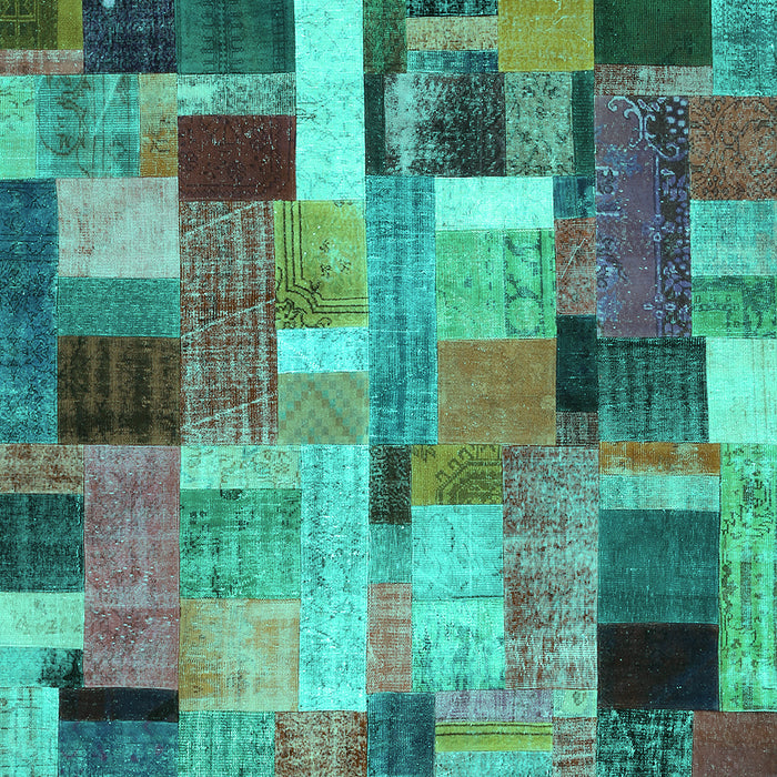 Patchwork Turquoise Transitional Rug, con443turq